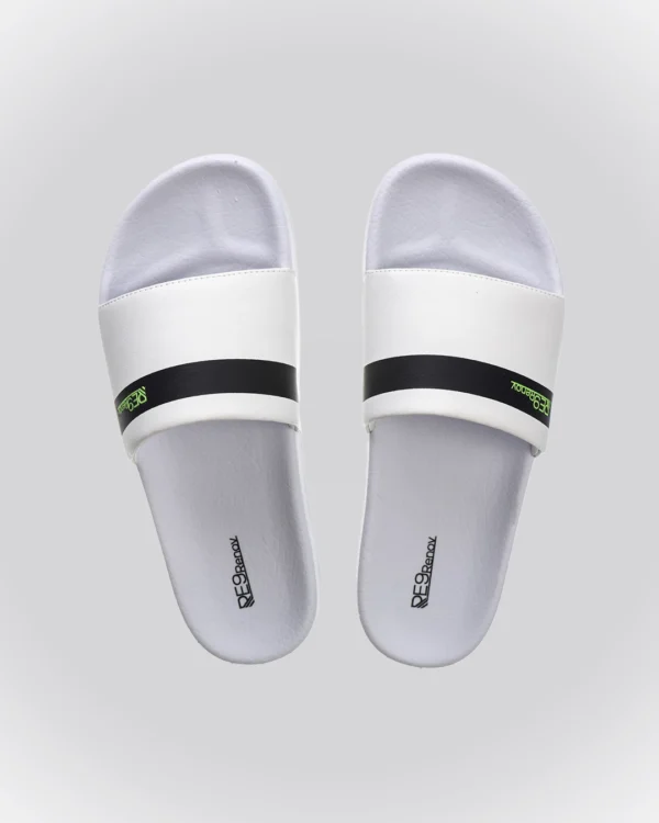 Chinelo Slide Branco Listra Renov Minimalismo com conforto