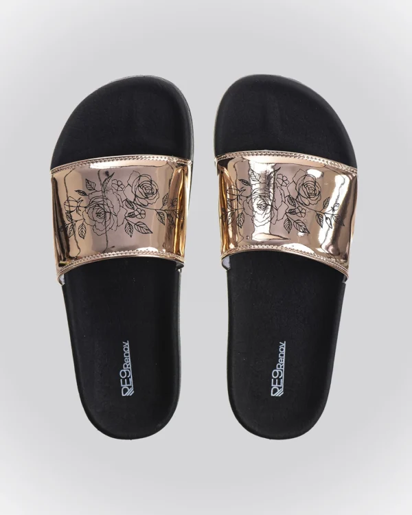 Chinelo Slide Cobre Flower Tattoo Renov Pise com elegância e paz