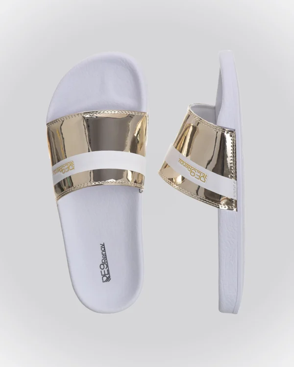 Chinelo Slide Gold Listra Metalico Renov - Image 2