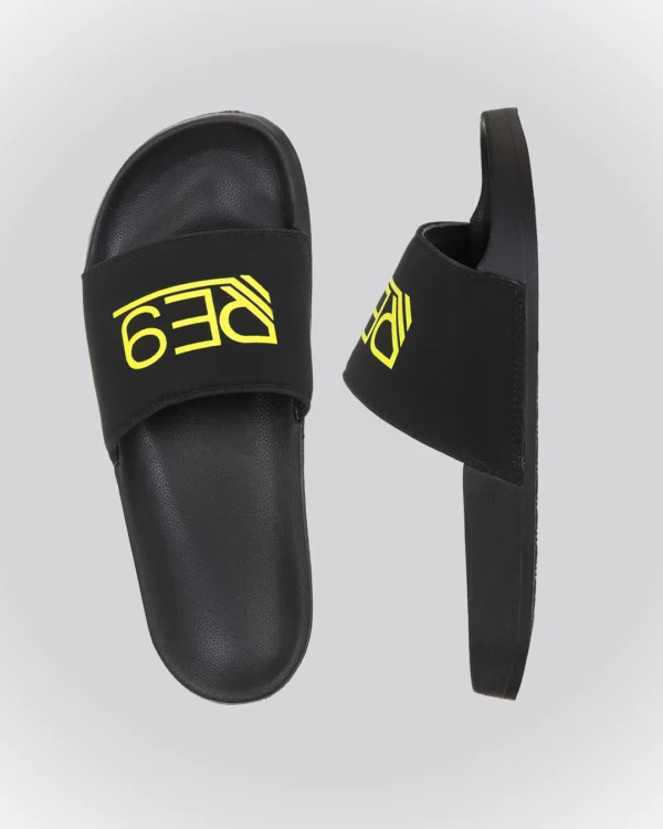 Chinelo Slide Preto/Amarelo RE9 Renov EVA Leve - Image 2