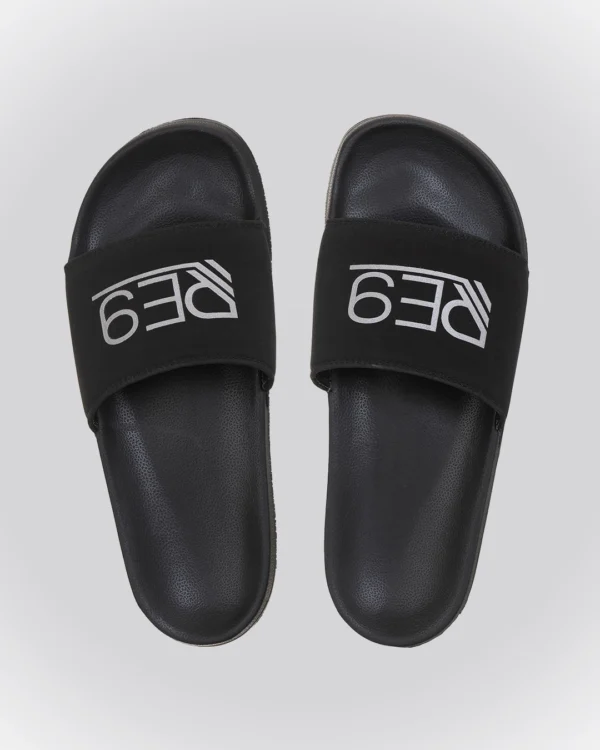 Chinelo Slide Preto/Prata EVA Leve Leveza com elegância