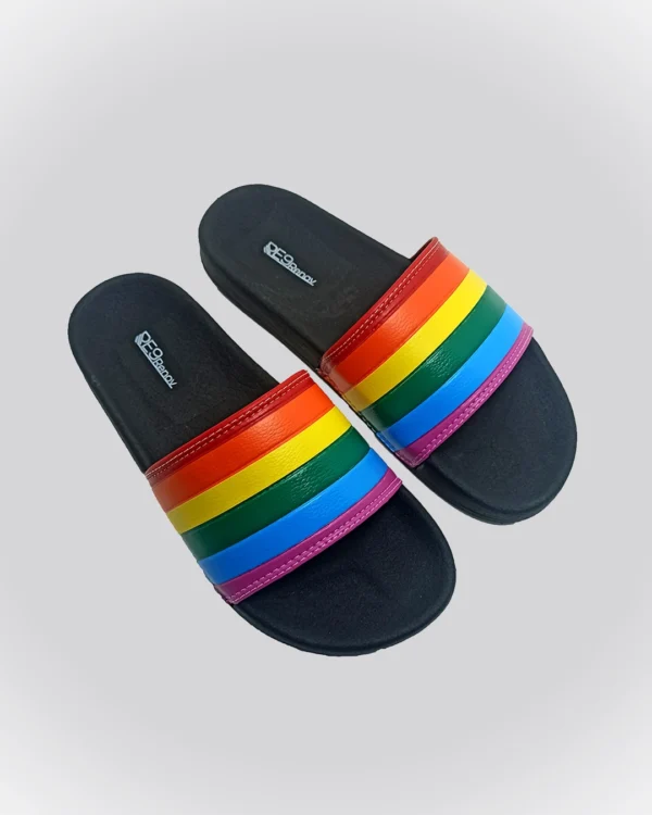 Chinelo Slide Preto Arco Íris Renov