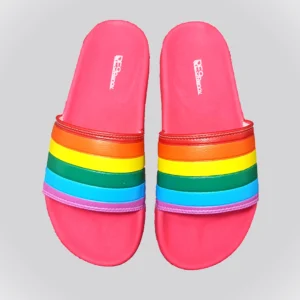 Chinelo Slide Rosa Arco Íris Renov