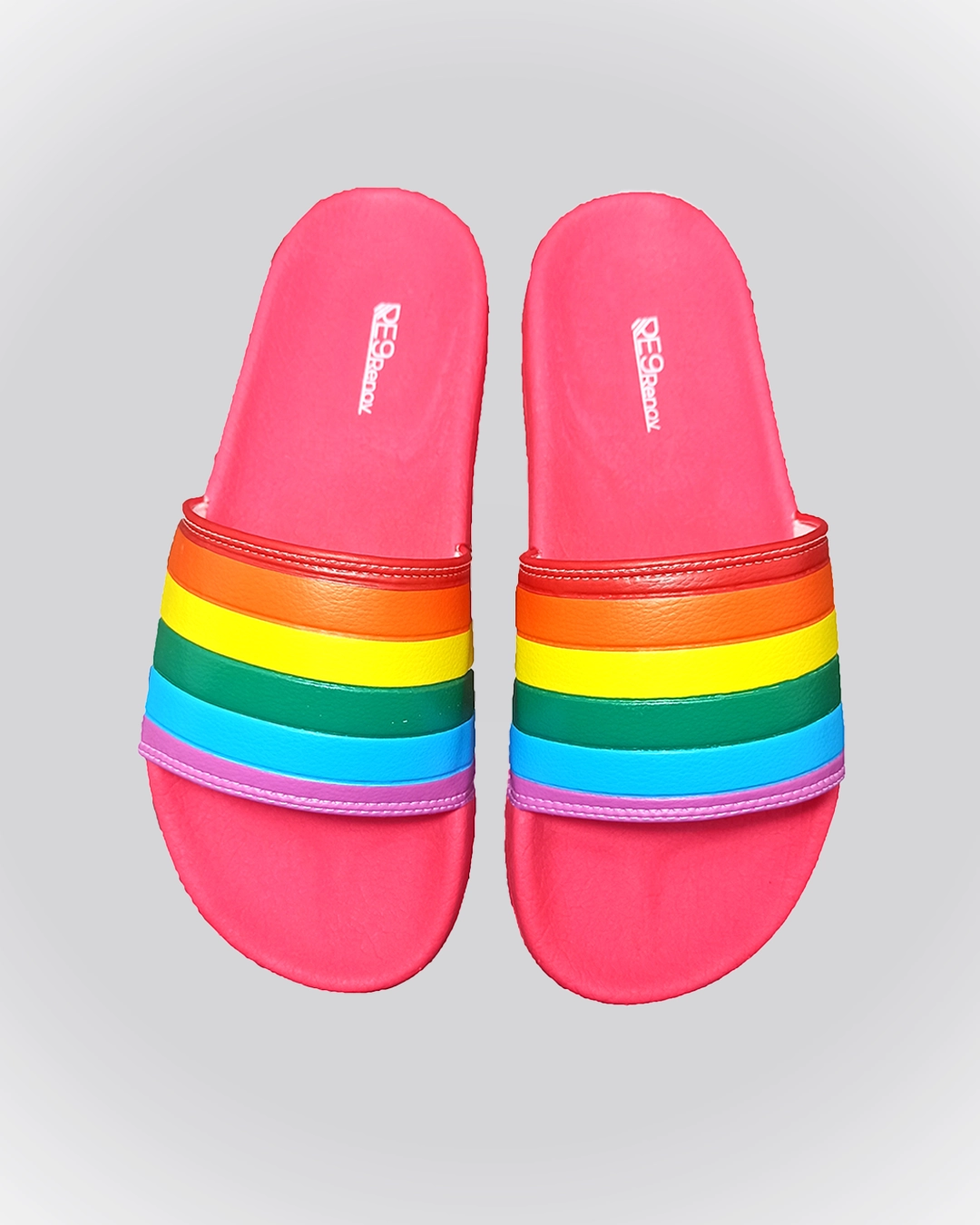 Chinelo Slide Rosa Arco Íris Renov