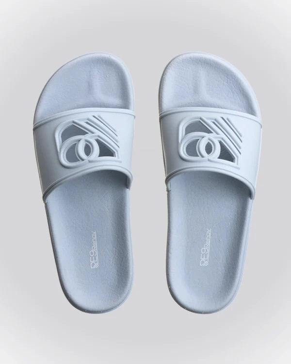 Chinelo Slide Azul CandyCollor Sandália Renov Logo Gravado Vazado