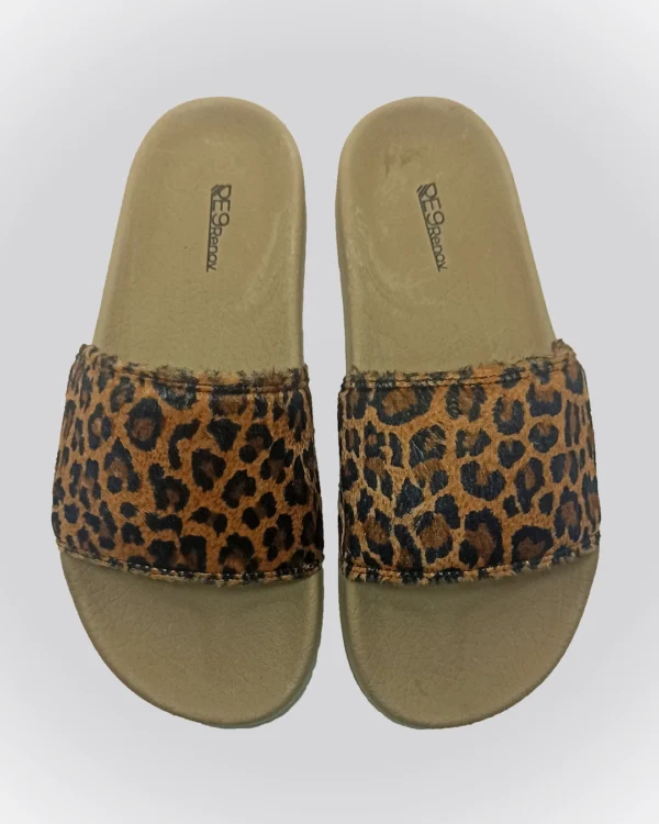 Chinelo Slide Bege Onça Renov