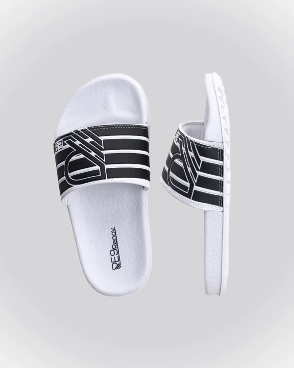 Chinelo Slide Branco 4Listras RE9 Infantil - Image 2