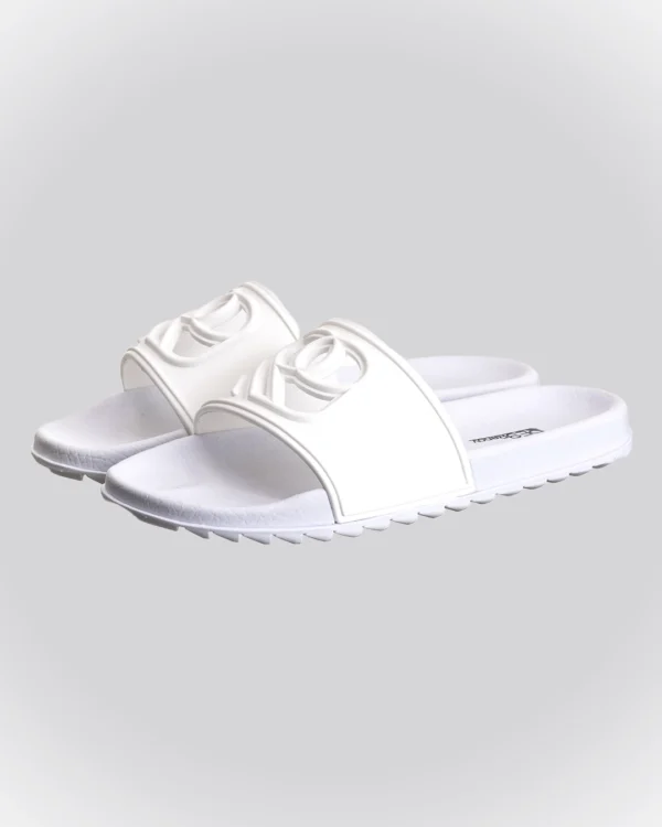 Chinelo Slide Branco Sandália Renov Logo Gravado Vazado - Image 3