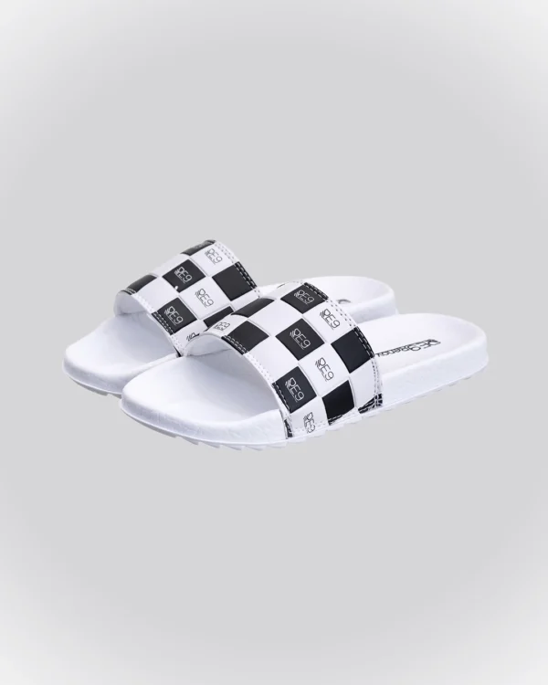 Chinelo Slide Branco Xadrez RE9 Infantil - Image 3