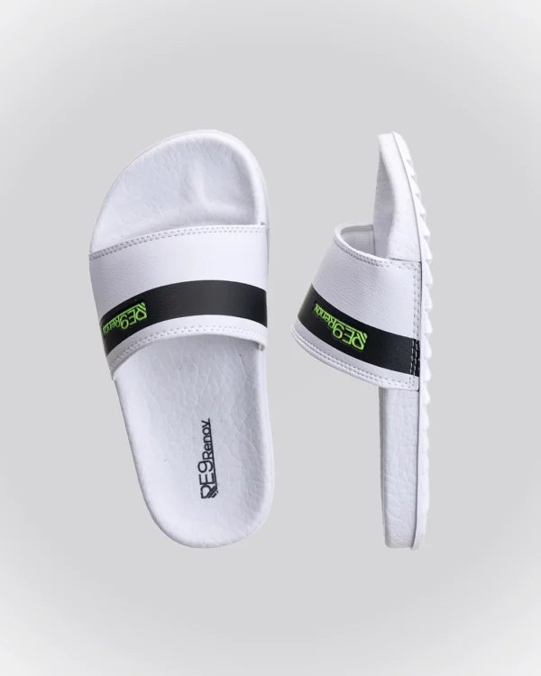 Chinelo Slide Branco Listra RE9 Infantil - Image 2