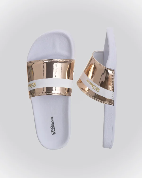 Chinelo Slide Cobre Listra Metalico Renov - Image 2