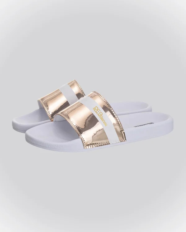 Chinelo Slide Cobre Listra Metalico Renov - Image 3
