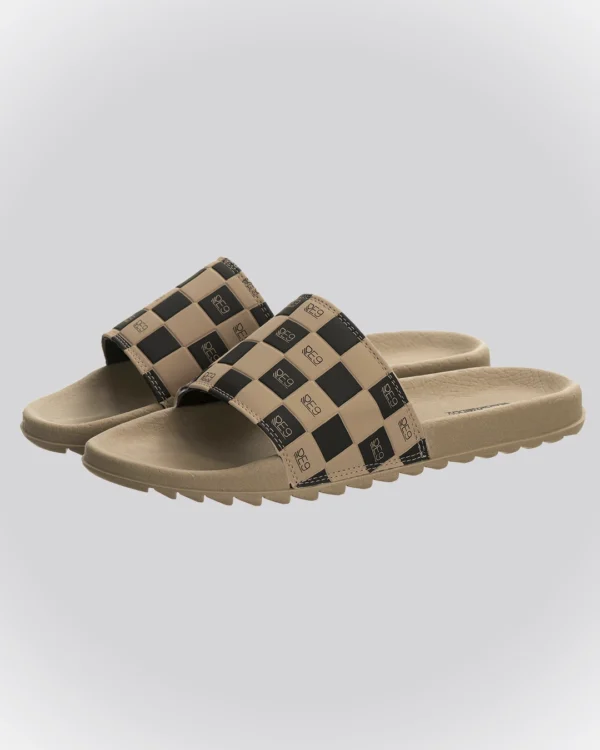 Chinelo Slide Bege Xadrez Renov - Image 3