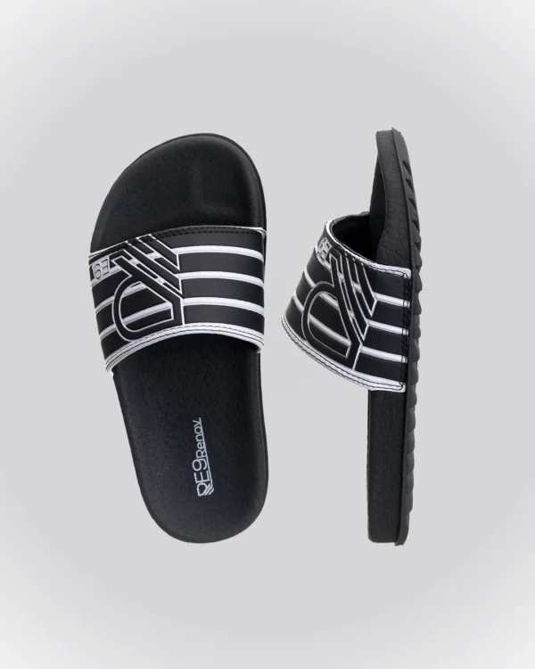 Chinelo Slide Preto 4Listras RE9 Infantil - Image 2