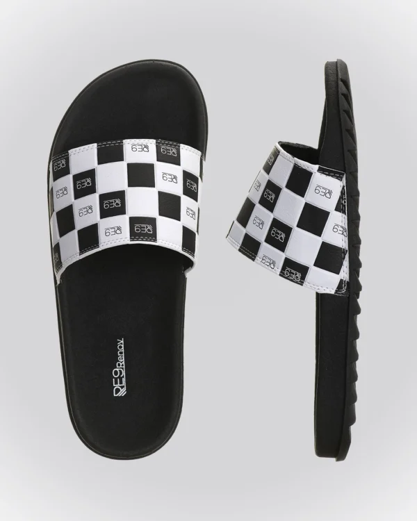 Chinelo Slide Preto Xadrez Renov - Image 2