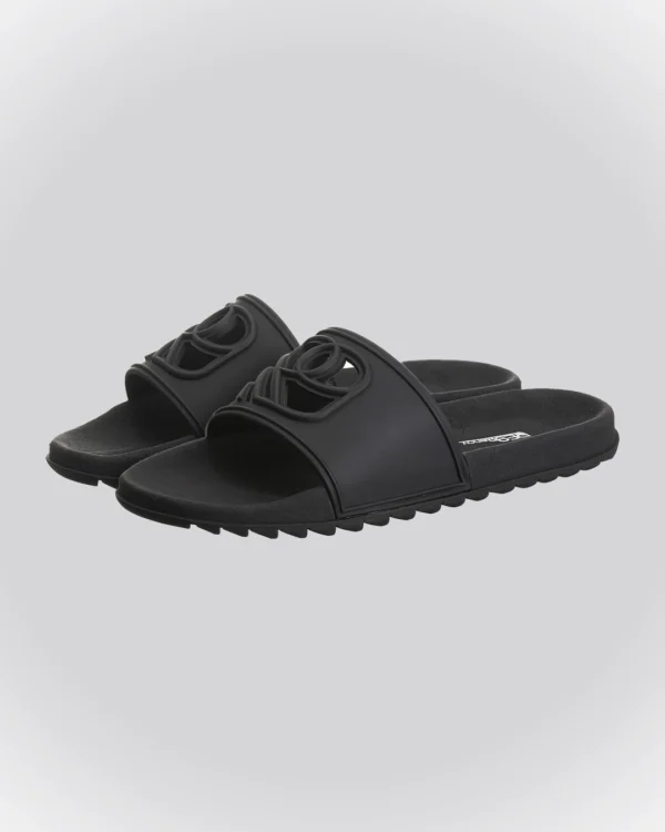 Chinelo Slide Preto Sandália Renov Logo Gravado Vazado - Image 3