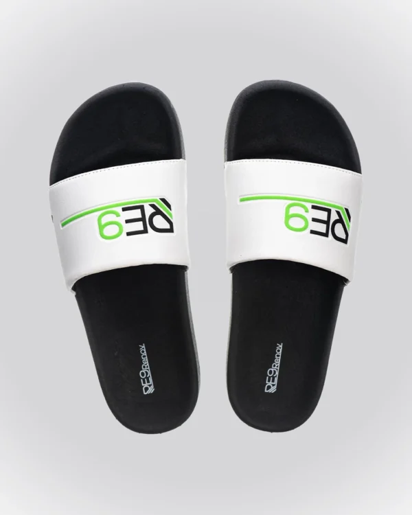Chinelo Slide Preto/Branco RE9 Renov seja re9