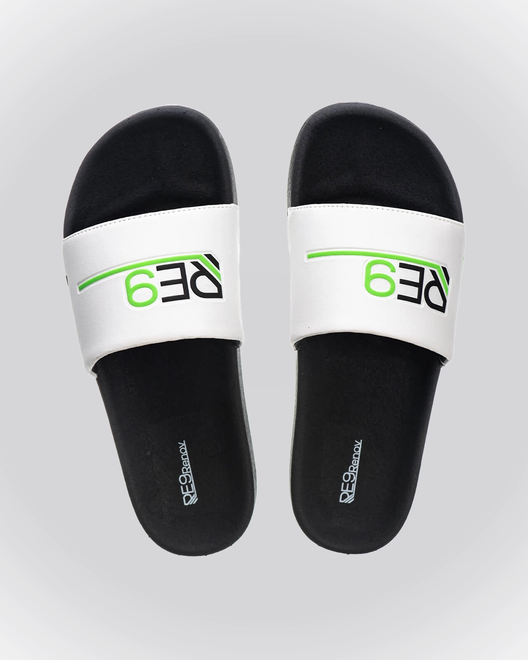 Chinelo Slide Preto/Branco RE9 Renov seja re9