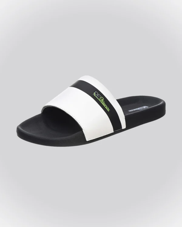 Chinelo Slide Preto/Branco Listra Renov - Image 3