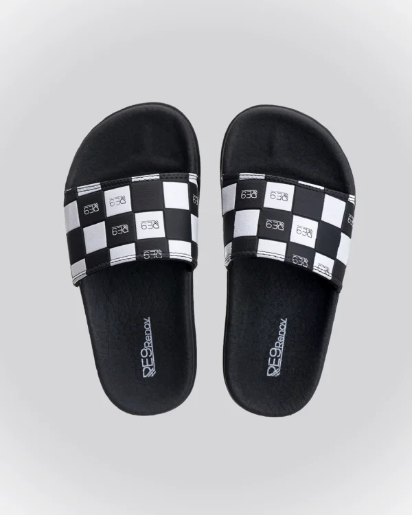 Chinelo Slide Preto Xadrez Infantil A melhor aventura para a sua criança