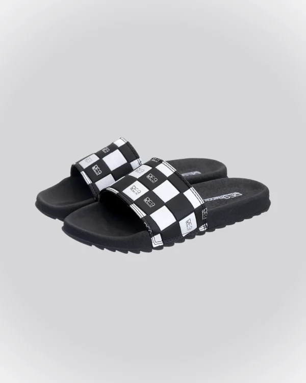 Chinelo Slide Preto Xadrez RE9 Infantil - Image 3