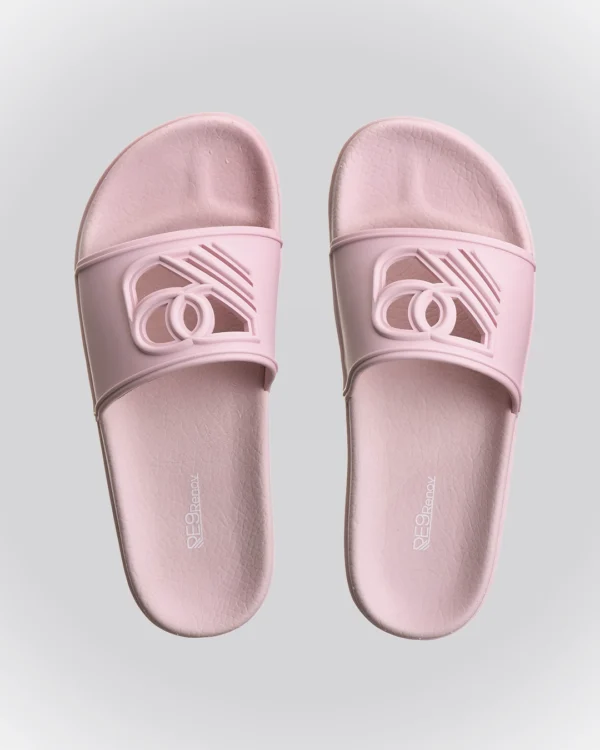 Chinelo Slide Rosa CandyCollor Sandália Renov Logo Gravado Vazado