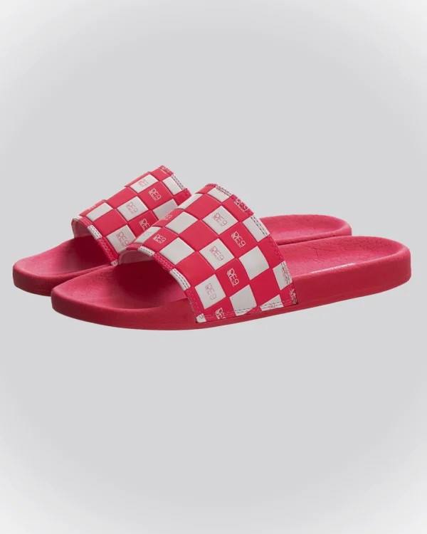 Chinelo Slide Rosa/Branco Xadrez Renov - Image 3
