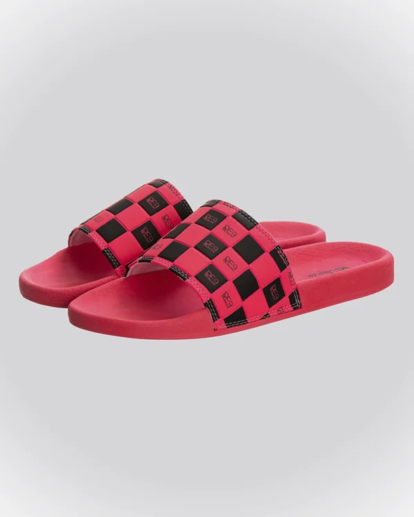 Chinelo Slide Rosa/Preto Xadrez Renov - Image 3