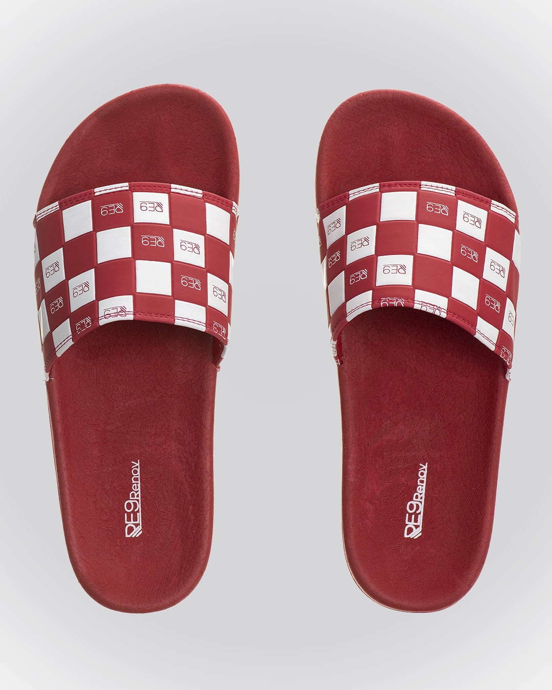 Chinelo Slide Vermelho Xadrez Renov. Imagem de destaque do melhor conforoto do Brasil