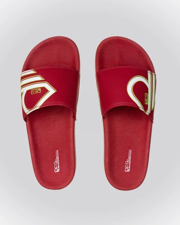 Chinelo Slide Vermelho R Lateral Renov tira removivel