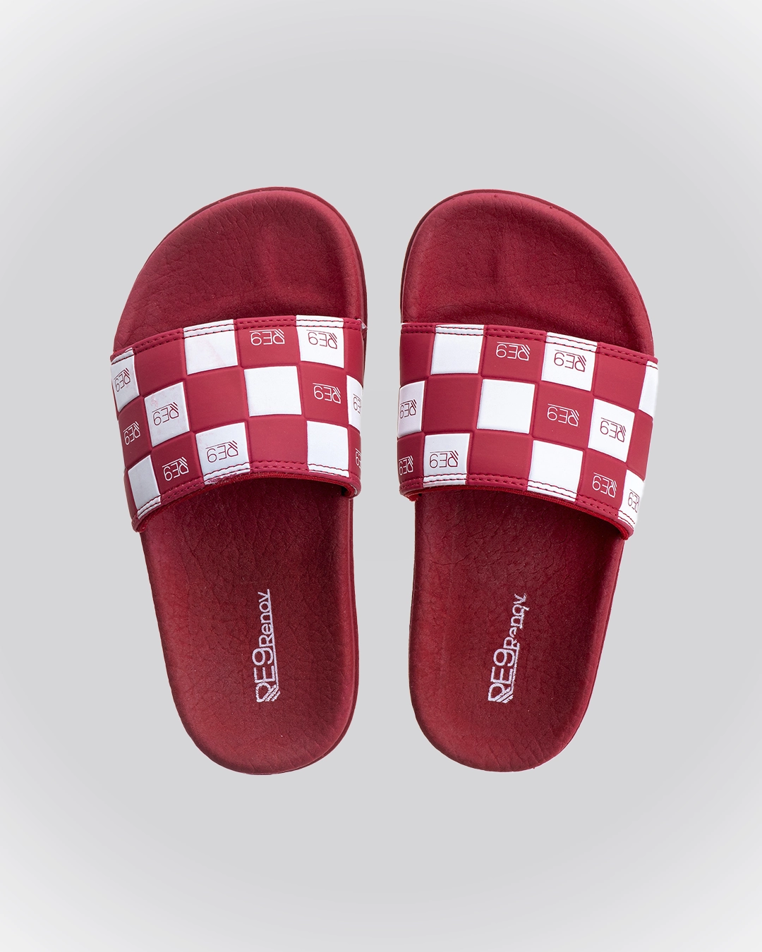 Chinelo Slide Vermelho Xadrez Infantil , o melhor para a sua criança