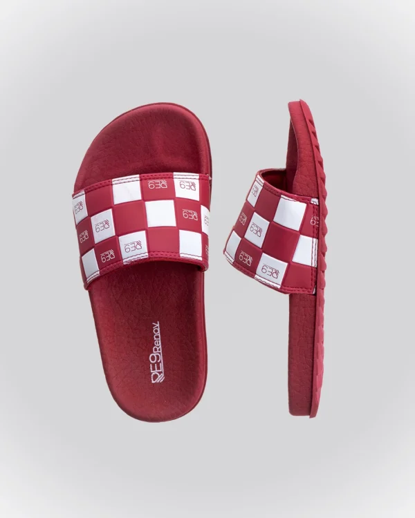 Chinelo Slide Vermelho Xadrez RE9 Infantil - Image 2