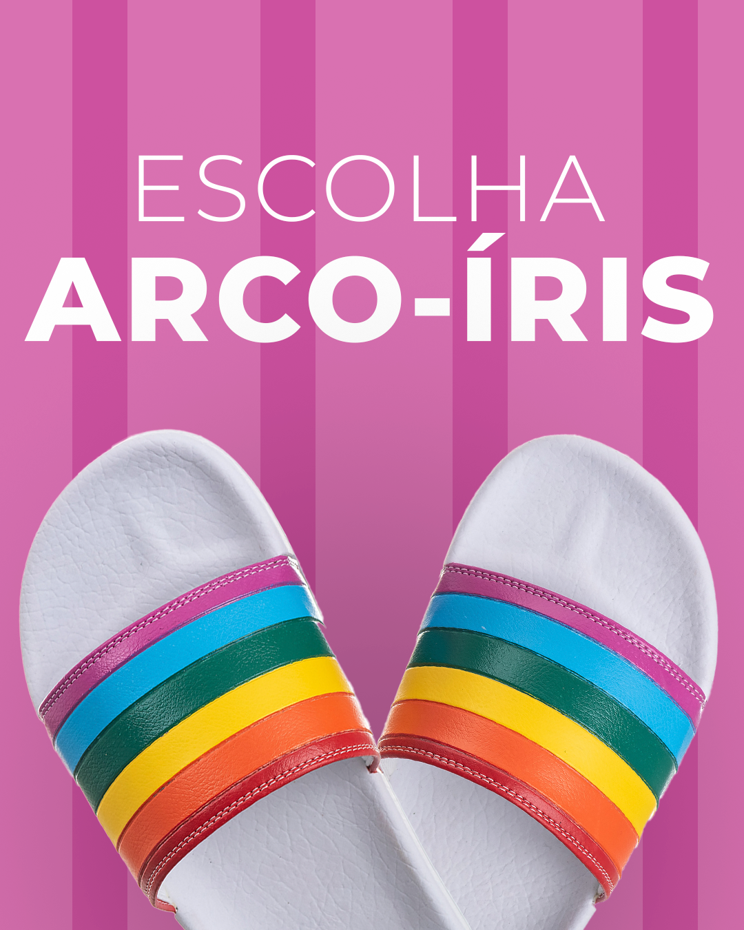 Chinelo Slide Arco Íris Renov